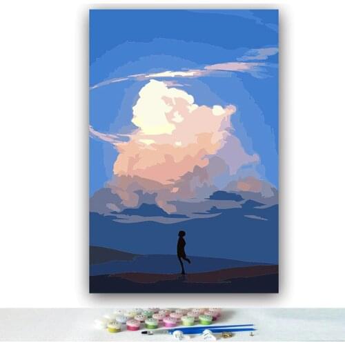 New 5d by numbers with Pine crane live painting picture drawing painting by numbers framed Home