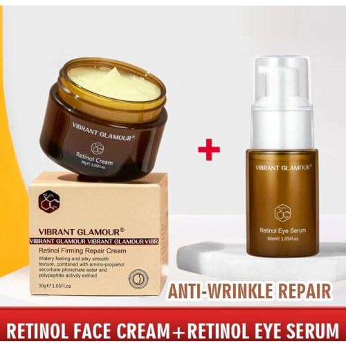 Retinol Skin Care Set Keep Nourishing Improve Rough Face Cream Anti Wrinkles Fade Spot Even Skin Tone Brighten Skin Eye Essence