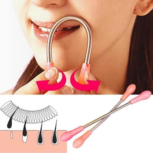 Face Hair Spring Remover Stick Epilator Hair Epilator Removal Cream Stainless Steel Hair Removal Threading Makeup Beauty Tool