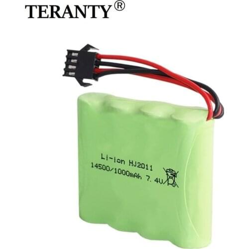 7.4V 1000mAh 2S rechargeable battery For DE36W 1:16RC Off-Road 4WD High-Speed Climbing Drift Racing toy accessories 1-5PCS