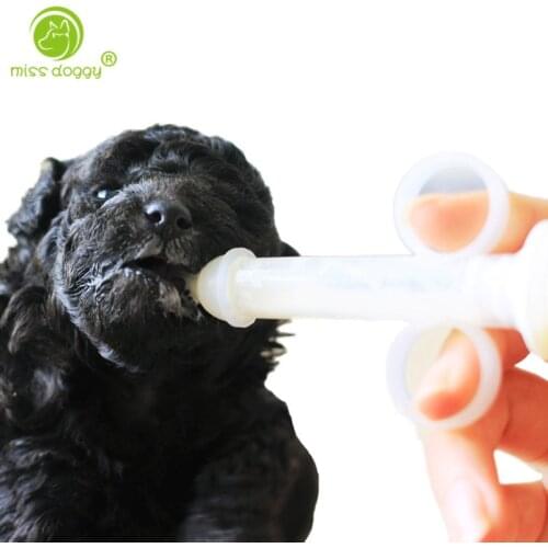 Portable Cat Puppy Dog Food Water Feeder Feeding Milk For New Born Kitten Small Dogs Pet Feeding Kits - Syringe Nipple & Bowl