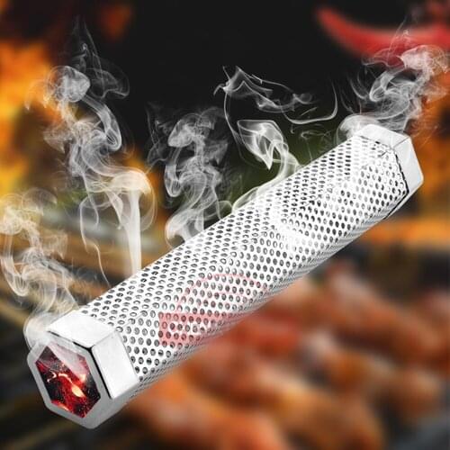 Barbecue Stainless Steel Cold Smoke Generator Portable Outdoor BBQ Motor Wood Pellet Smoker Tube Smoking Pie BBQ Accessories