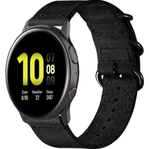 Leather Band for Samsung Galaxy 20 22MM Buckle Strap for Huawei GT Smart Watch Replacement Watch band Bracelet 42 46 MM Strap