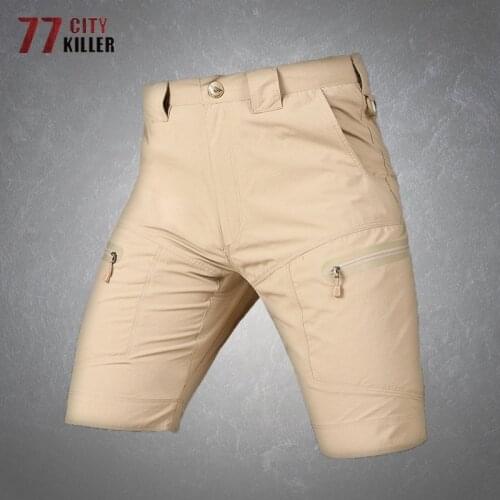 Mens Military Shorts New Quick Dry Breathable Multi-pockets Pants Male Casual Solid Color Light Training Mens Tactical Shorts