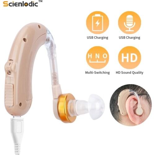 Ear Hearing Device For Elderly USB Rechargeable Hearing Aids Super Amplifier Adjustable Tone Hearing Aid Sound Amplifier