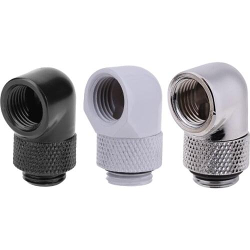 Adapter Connector G1/4 Thread 90 Degree Fitting Adapter Rotary Fitting Water Cooling Connector for PC Water Cooling System