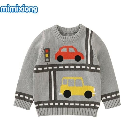 Toddler Kids Sweaters for Boy Girl Pullovers Jumpers Long Sleeve Autumn Infant Bebes Sweaters Tops Cute Car Knitted Newborn Wear