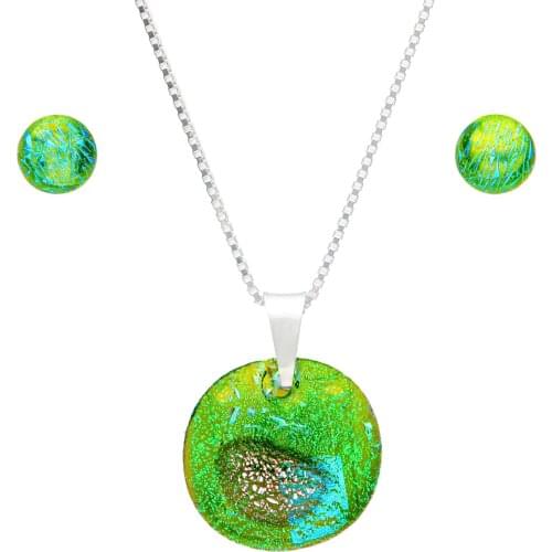 DARK DIAMOND®-Set of dichroic crystal and sterling silver 925in assorted colors. 100% handmade. Unique in Spain