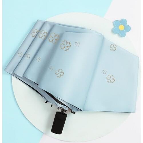 Fabric Parasol Umbrella Female Uv Protection Foldable Automatic Portable Mini Pocket Umbrella Paraguas Home Rain Gear DB60YS