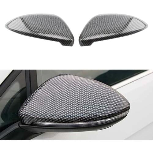For Volkswagen Golf 7 7.5 MK7 For VW Sportsvan Side Mirror Cover Rear review Imitation carbon Fiber Protective Cover 2 PCS