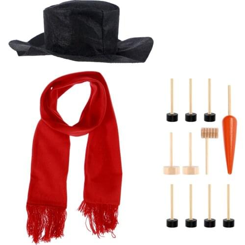 1 Set Snowman Decorating Dressing Kit Winter Holiday Outdoor Christmas Gift Hat Scarf Pipe Eyes Mouth Button Nose Accessories