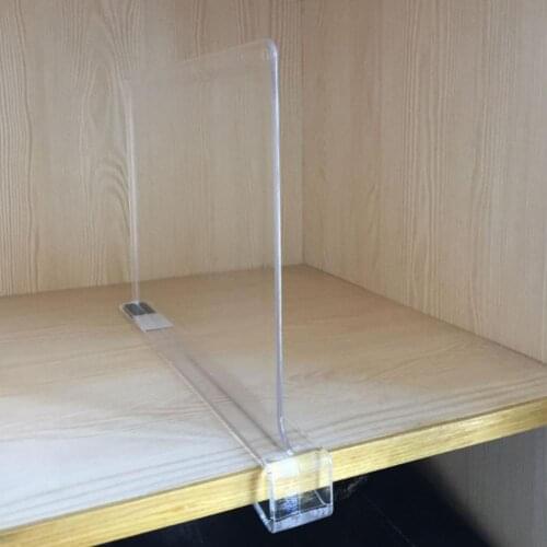 Acrylic 2 Pcs Helpful Bookcases Transparent Shelf Separators Stylish Wardrobe Partition Simple for Wardrobe