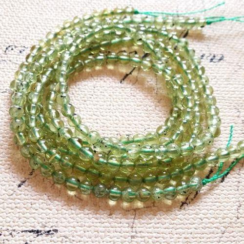 4MM 110Pcs High Quality !! 100% Natural Olivine Quartz Peridot Chrysolite Semi-precious Stone Strands Jewelry Beads