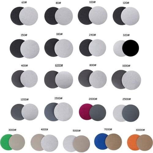 5pcs 5'' Hook and Loop Sanding Pad 60 - 10000 Grit Wet or Dry Sand Paper Sanding Discs For Polishing Wheel Cleaning Tools