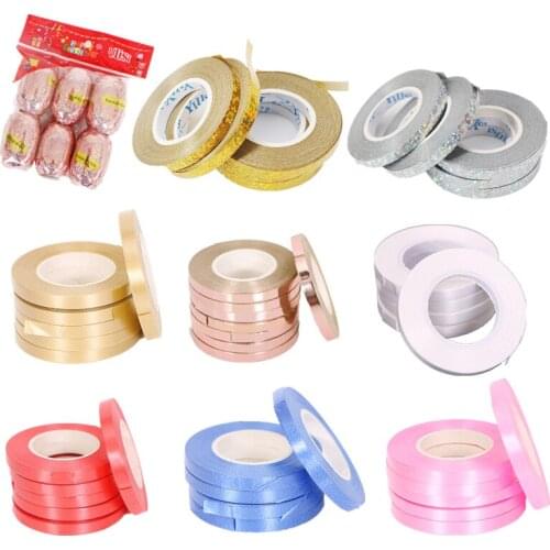 6pcs 10m Foil Balloon Laser Ribbon Rose Gold Balloon Chain Event&Party Supplies Curling Birthday Party Wedding Decoration