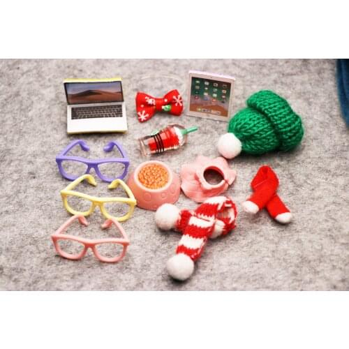 12pcs Pet shop Accessories Glasses Bowl Drink Skirt Scarf Hat Fit Short Hair Cat Great Dane Collie Dog (CAT NOT INCLLUDED)