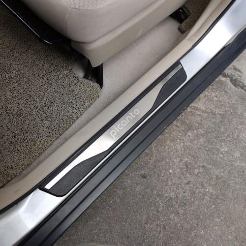 Auto Styling Sticker For Kia Picanto Accessories Stainless Steel Door sill Car Pedal Scuff Plates Protector 2013 2015 2016 2019