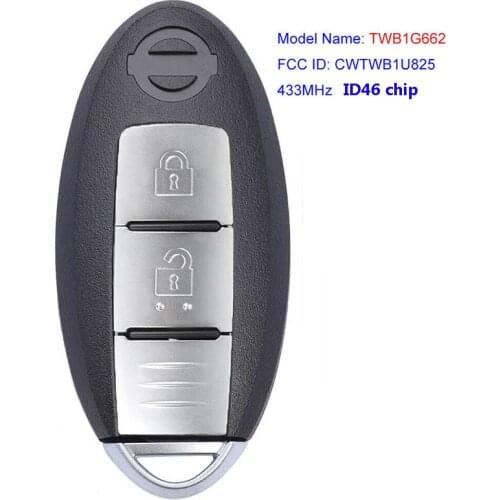 Car Keyless Smart Remote Key 433Mhz ID46 Chip for Nissan Tiida Juke Versa NP300 Navara Pulsar Micra Note Murano Frontier March