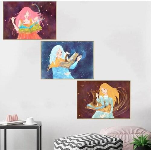 CHENISTORY 3PC Fairies Girl Figure Picture Paint By Numbers Kits For Kids Unique Gift Handmade Home Living Room Wall Decor Arts