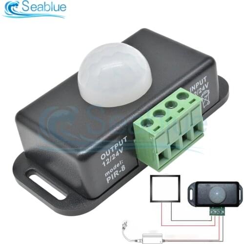 DC 12V 24V 8A 120 Degrees Infrared PIR Motion Sensor Switch IR Infrared Body Motion Sensor Detector Switch Module For LED Light