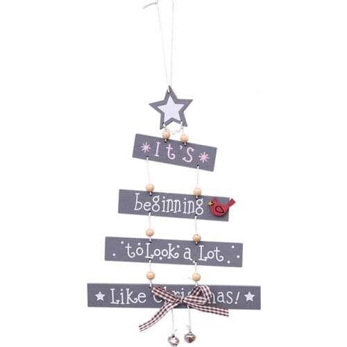 Wood Christmas Decoration Fashion Lightweight Nice-looking Christmas Tree Pendant Letters Hanging Ornament for Party