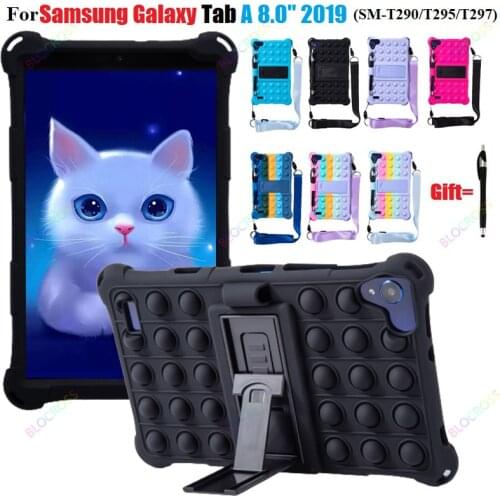 Kids Safe Tablet Case for Samsung Galaxy Tab A 8.0 2019 T290 Bubble Silicon Cover for Galaxy Tab A 8.0 inch SM-T290 SM-T295 T297