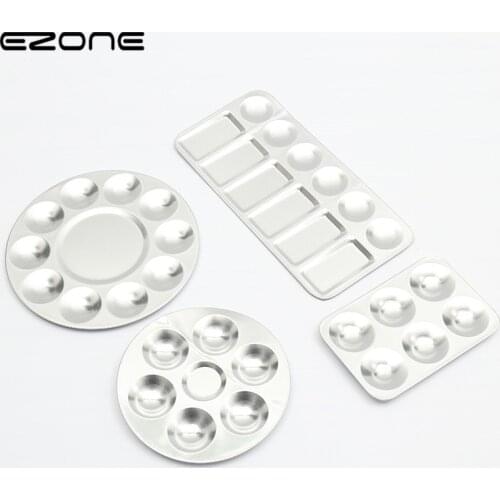 EZONE Palette Art Supplies Gouache Watercolor Acrylic Paint Color Palette Painting Tool Rectangle Round Different Sizes Aluminum