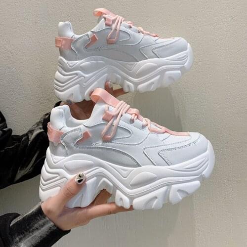 Platform Shoes Women Casual Vulcanized Shoes New Fashion Thick Bottom Ladies Trainers Basket Femme Chunky Sneakers Women ef5ser4