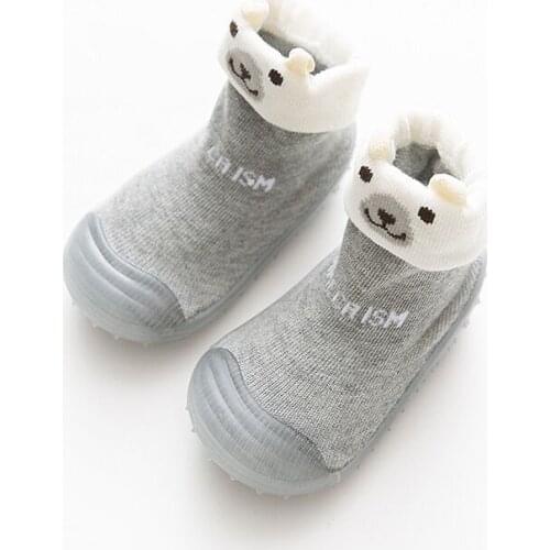 Non-slip Floor Socks Cute Design Bear Baby Socks Rubber Sole Newborn Cotton Footwear Socks Wholesale Customization,Free Shipping
