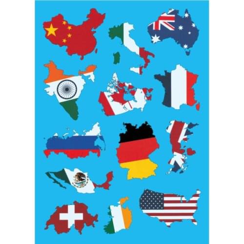 2018 New World Map Flag On PVC Waterproof Laptop Tablet Skin Sticker For Macbook Pro Notebook Decal Sticker
