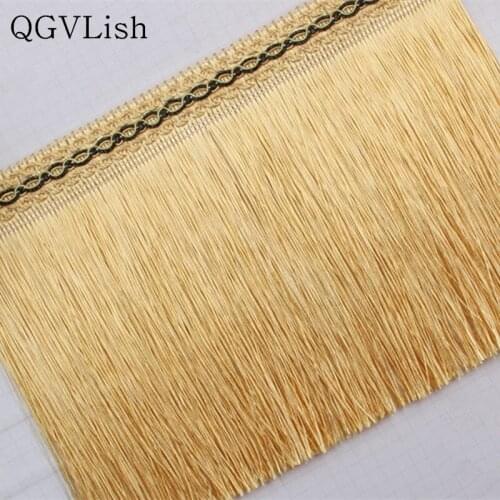 QGVLish 12M/lot 20cm Wide Long Tassel Fringe Curtain Lace Trims DIY Sewing Sofa Stage Garment Latin Dress Edge Decor Lace Ribbon