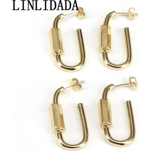 5Pairs, Simple New Design Geometric Stud Earrings Charm Fashion Metal Copper Statement Earrings