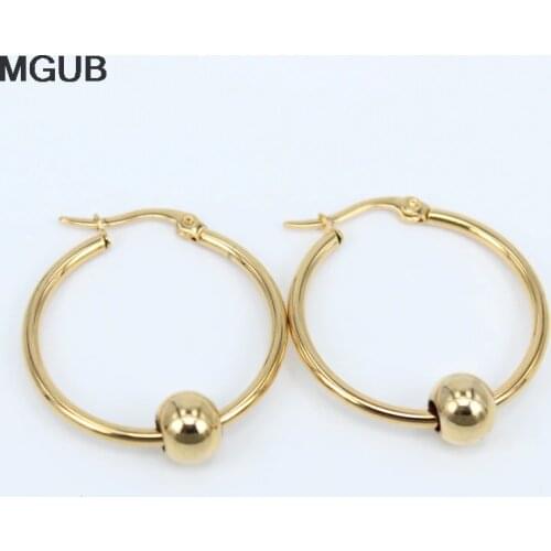 MGUB Pop Imitation pearls Bead Earrings 10mm-100mm selection gold/silver color Small exaggerated earrings Lightweight