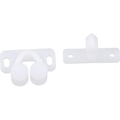 White ABS Plastic Caravan Roller Catch Cabinet Door Drawer Ball Latch