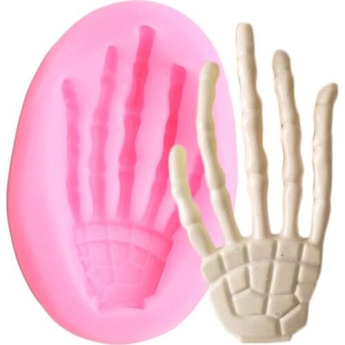 Skeleton Hand Silicone Molds DIY Party Fondant Cake Decorating Tools Cupcake Topper Candy Polymer Clay Chocolate Gumpaste Moulds