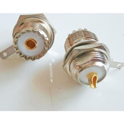 Connector Coax PL259 SO239 UHF Female O-ring Bulkhead Deck Panel Mount Nut Clip Solder Cup Brass Straight RF Coaxial Adapters