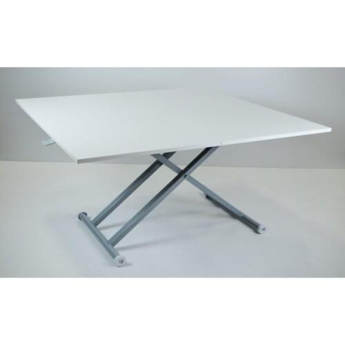 Modern Intelligent Coffee table Top table Mdf White Bottom Mechanism Wheel Gray Color coffe table