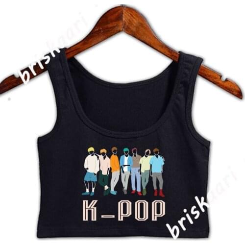 Kpop Korean Pop Music Boy Band For Kpop Fanatics Crop Top Women Building Graphic Clothes Size S-4xl Tops Normal Sleeveless Vest