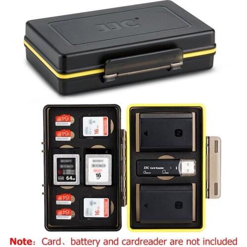 JJC Camera Battery Case For Canon LP-E6 LP-E8 LP-E12 LP-E17 NB-13L Memory Card Holder Fits SD Card x2 MSD Cards x4 XQD Card x2