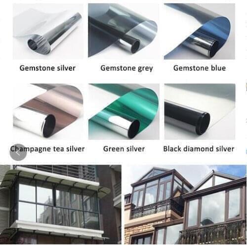 50cmx5m Waterproof Window Film One Way Mirror Silver Insulation Stickers UV Rejection Privacy Window Tint Films