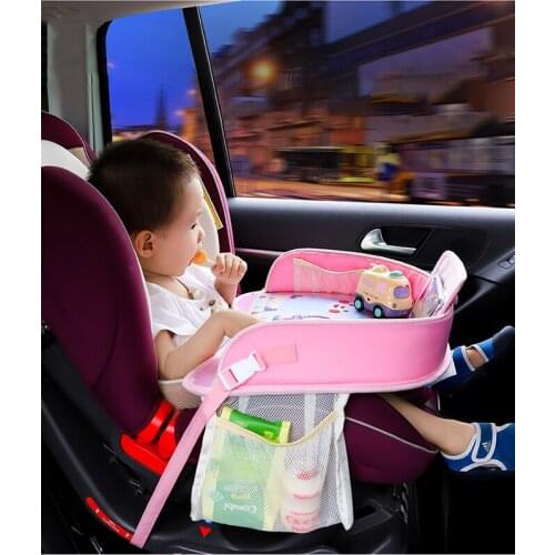Waterproof Baby Table Car Seat Tray Mutifunctional Kids Toy Food Storage Seat Stroller Holder Portable Car Seat Table Desk