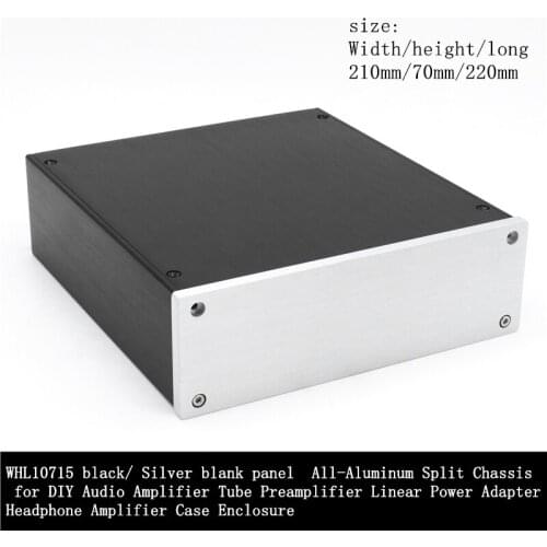 WH2270 black/ Silver blank panel All-Aluminum Split Chassis for DIY Audio Amplifier Tube Preamplifier Headphone Amplifier