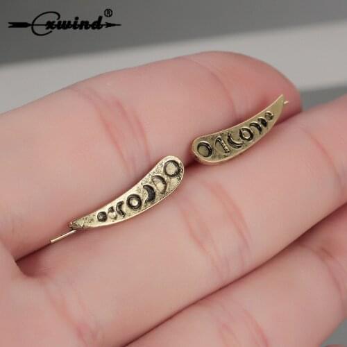 Cxwind Retro Moon Phase Ear Cuff Celestial Earrings for Women Girl Ear Climber Earrings Jewelry Bohemian Crescent Crawler Bijoux