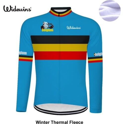Belgium Winter Thermal Fleece or Thin New pro Belgium Team Long pro Black Cycling Jersey / Cycling Clothing Warmer Chooses 6544