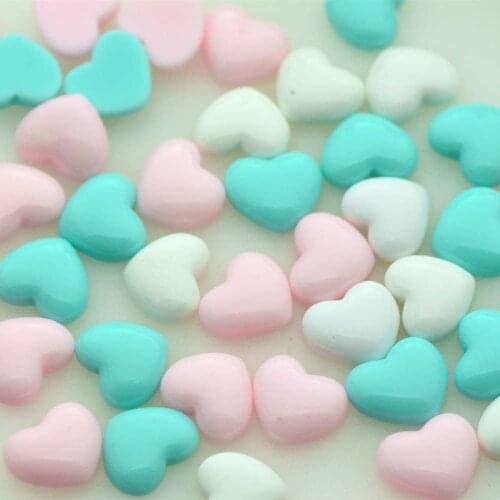 20pcs/lot 14mm Macaron Color Resin Flat back Hearts|Resin Party Decoration Scrap-booking Embellishments-Free Shipping