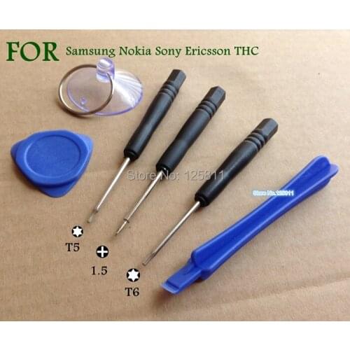 100sets/ bag 6 piecebMobile phone repair tool set kit PH000 T5 T6 applicable Nokia Sony Ericsson mobile phone repair tool