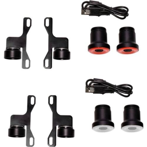 2Pack Skateboard Rear Light Smart Auto Brake Sensing Cycle COB LED USB Rechargeable Tail Light Scooters Accessories