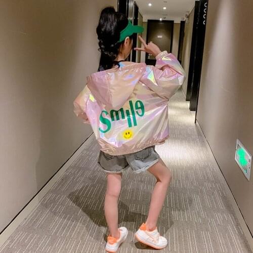 2020 New Summer Girls' Tops Kids Sunscreen Clothes Big Virgins Big Children Korean Version Of Sunscreen Clothes For Teen 4-13Y
