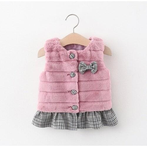 2021 childrens Vest wholesale autumn and winter vest girls clothes with bow