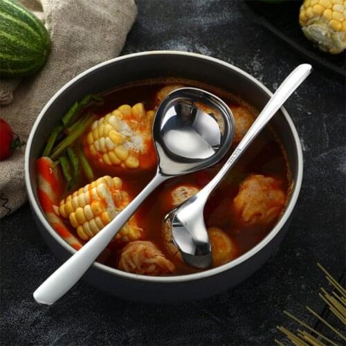 304 Stainless Steel Soup Spoon Deepen Thickened Large Capacity Tablespoon Kitchen Cooking Tool for Sauce, Broth, Gravy